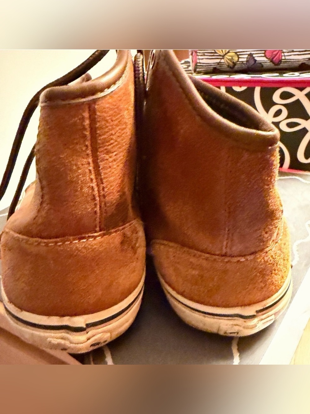 Vans Men's Brown Leather High-Top Sneakers - Picture 6 of 7
